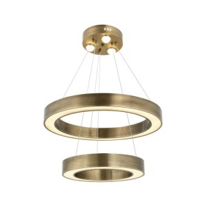 METAL LED and PLEXIGLAS ANTIQUE COLOR and CHROME CHANDELIER 60 CM DIAMETER LOAD: 100 CM